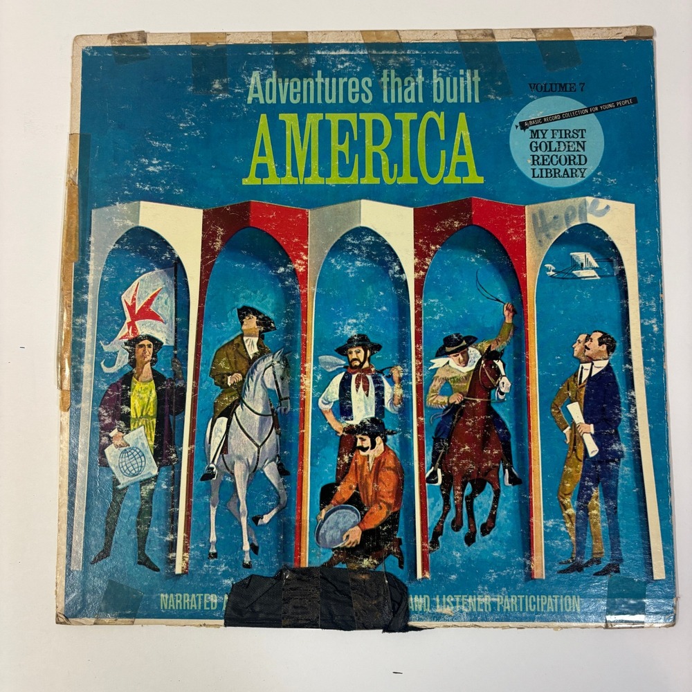Golden Records Adventures that built America Vinyl Record Kids Blue Vol 7 1962